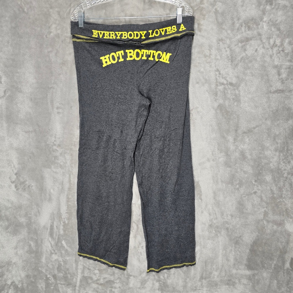 Foldover Hot Bottoms Pajama Pants Womens L Gray Everybody Loves A Hot Bottom Y2K